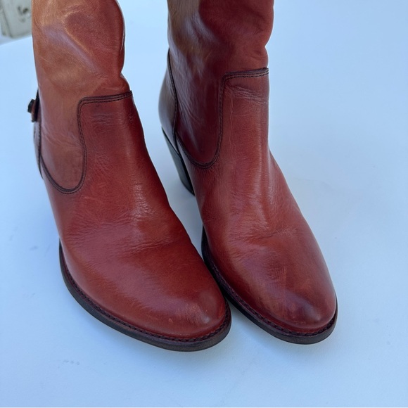 Frye Melissa button back Zip Tall Leather Boots 7.5M - Picture 2 of 12